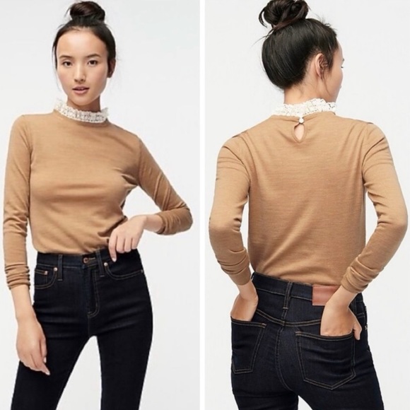 J. Crew Sweaters - J. Crew Merino Wool Tippi Lace Collar Sweater